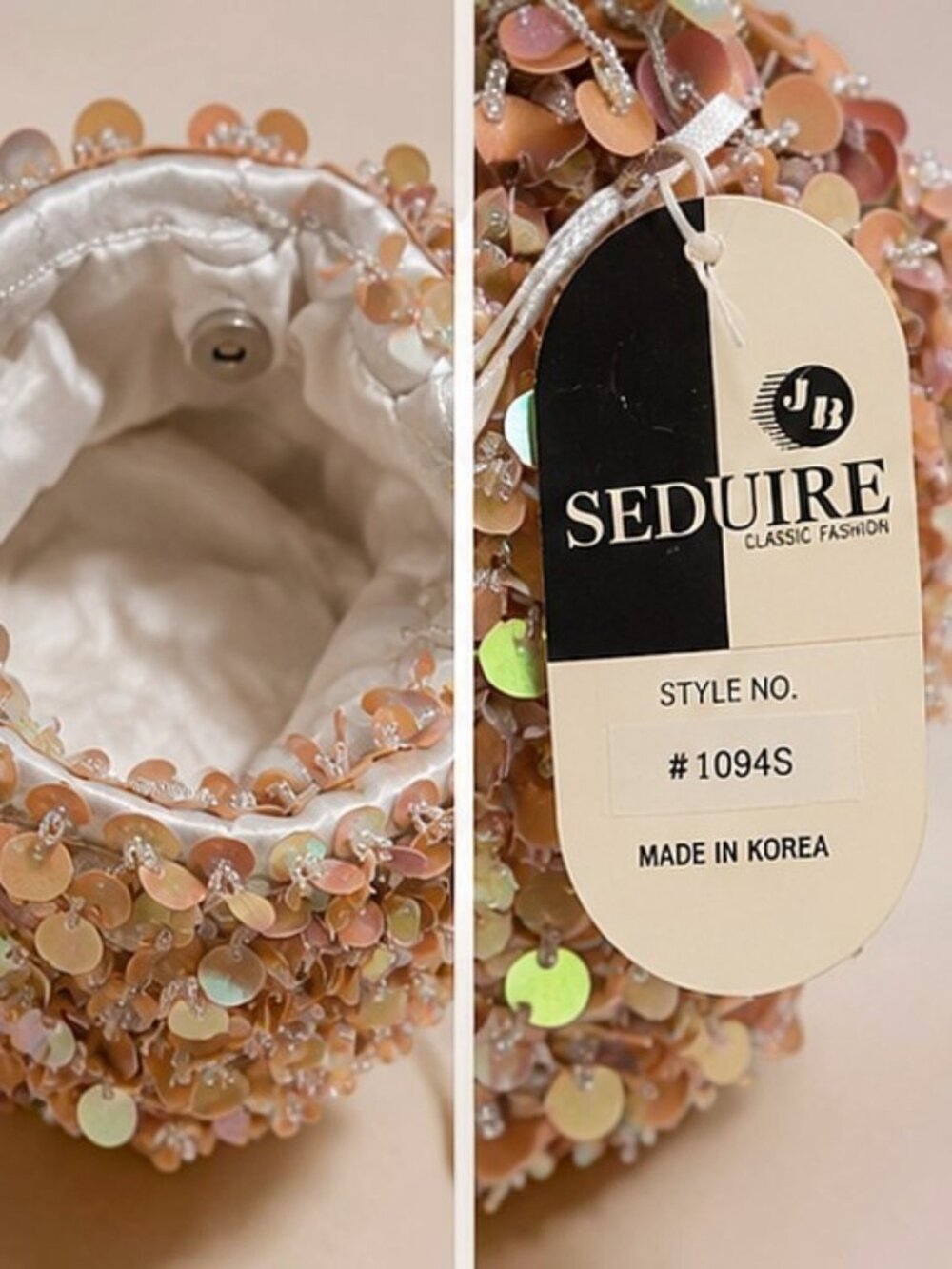 Seduire Classic Fashion Sequin Evening Bag Iridescent Mini Purse Made Korea Y2K - Picture 8 of 8